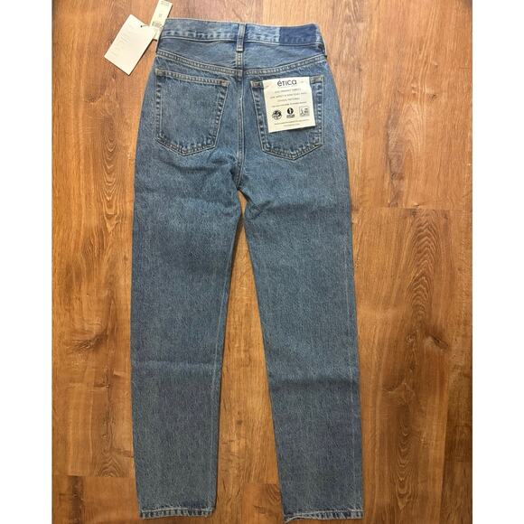 NWT Etica Leia Ultra High Rise Straight Jean In Bluestone Size 24 - Picture 9 of 10